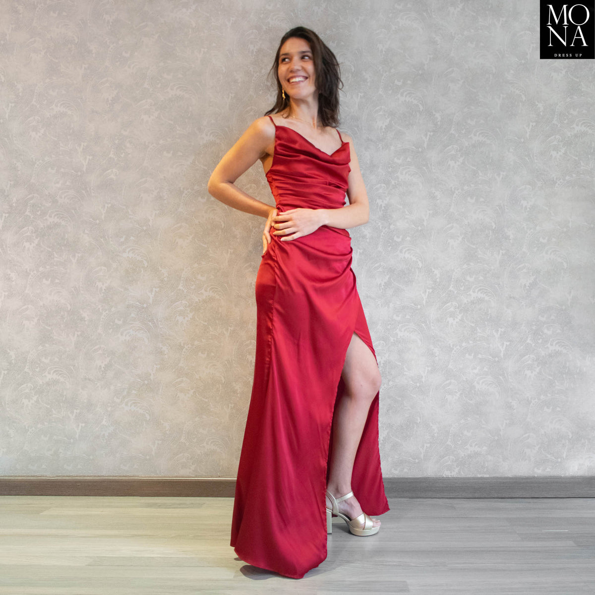 Vestido largo Ximena burdeo, foto 5 de 8