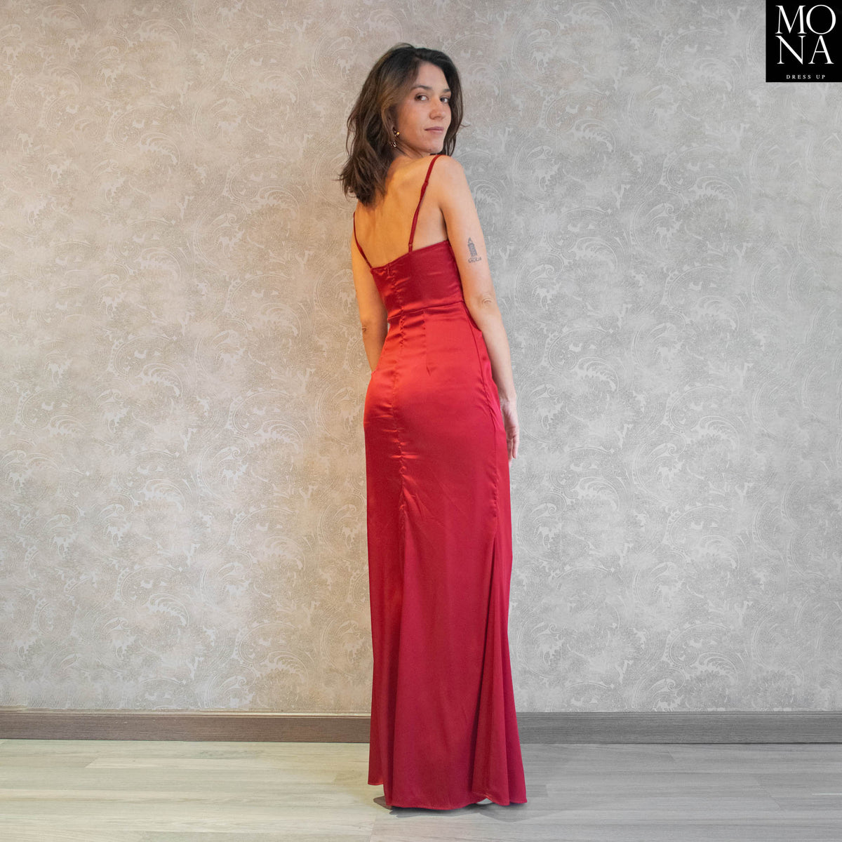 Vestido largo Ximena burdeo, foto 6 de 8