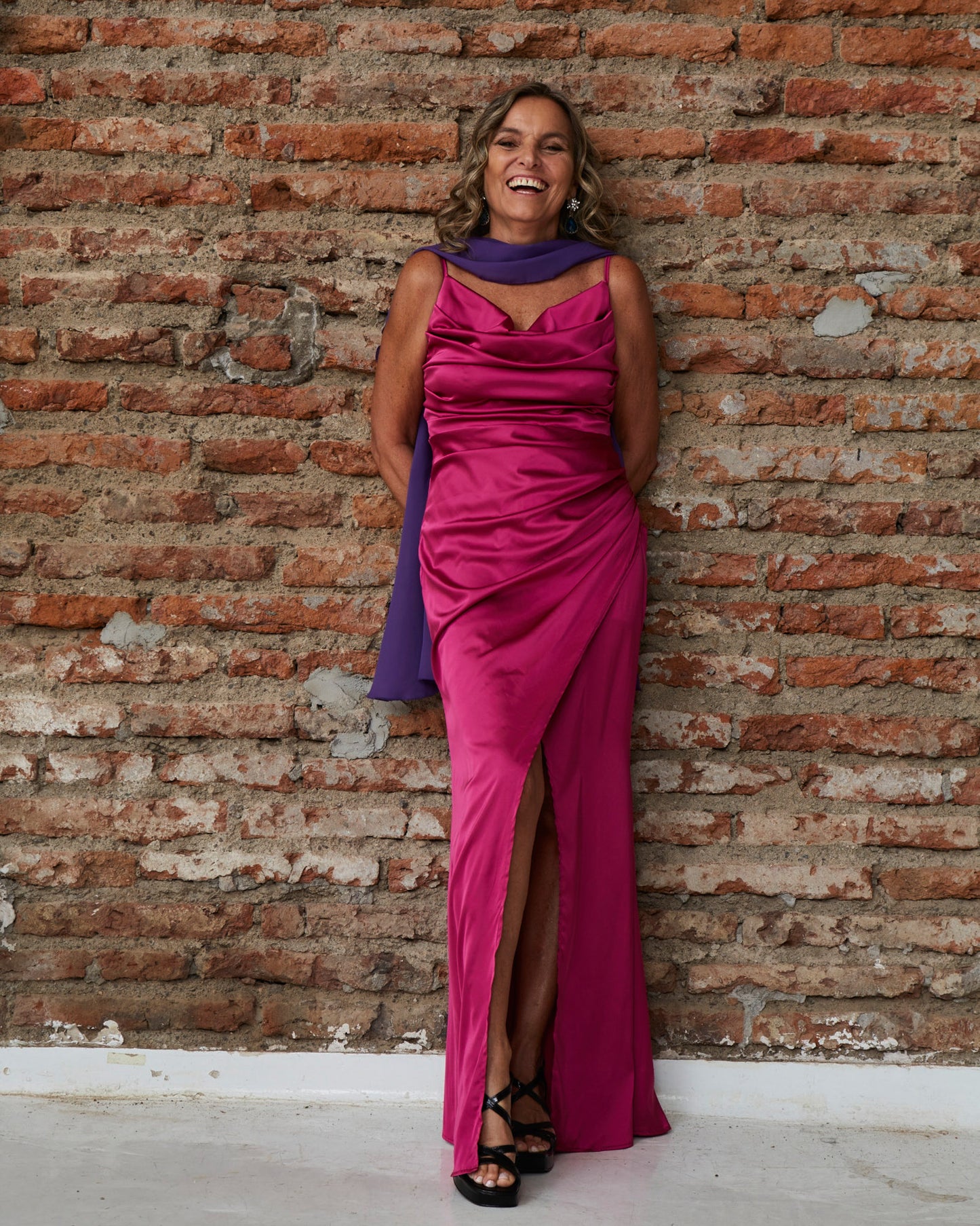 VESTIDO LARGO XIMENA FUCSIA