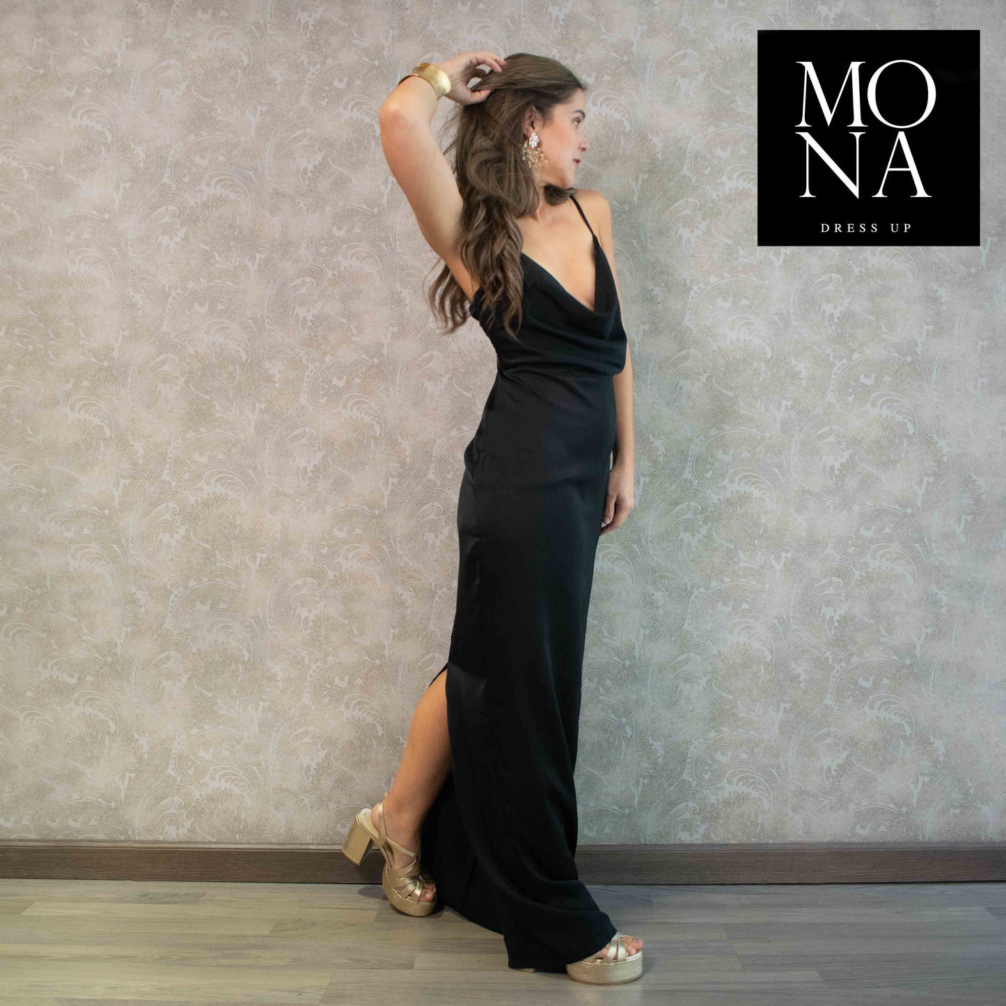 VESTIDO LARGO MARTA NEGRO