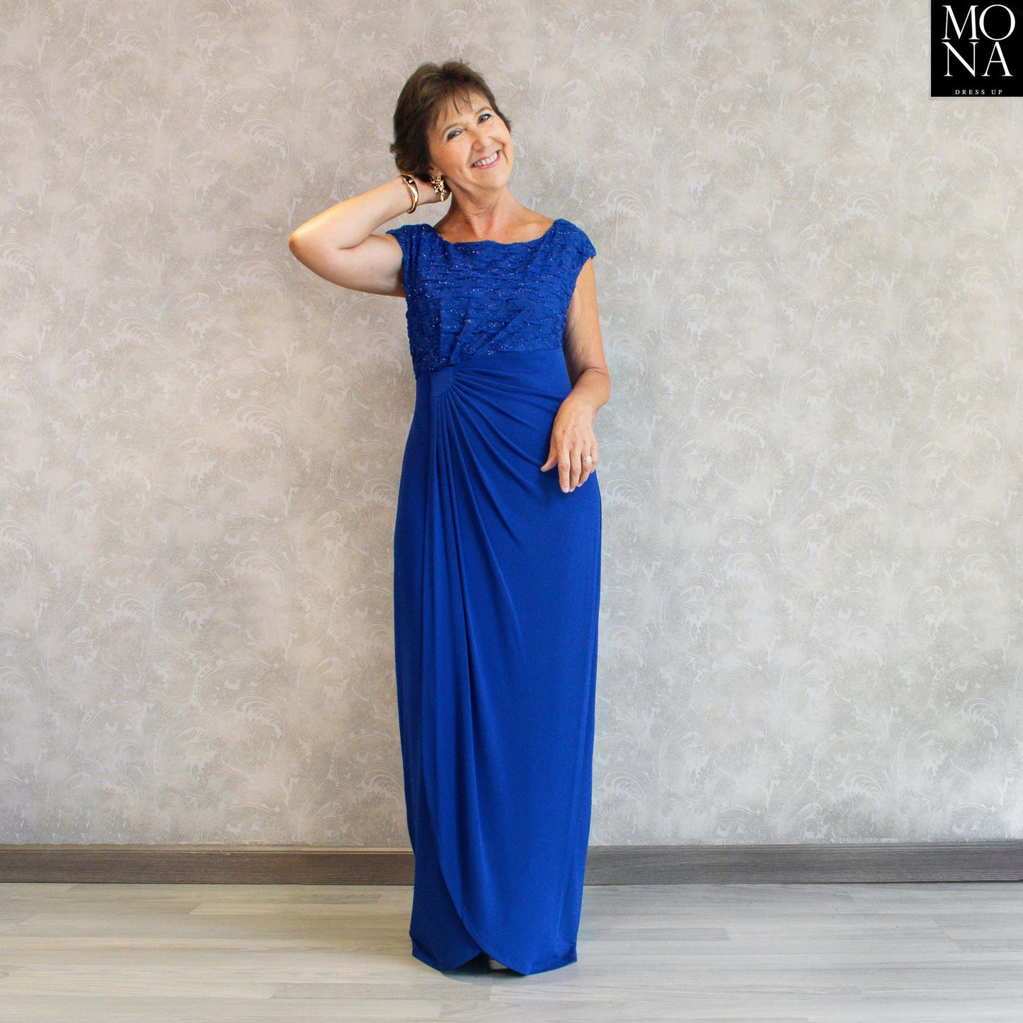 vestido largo azul azulino