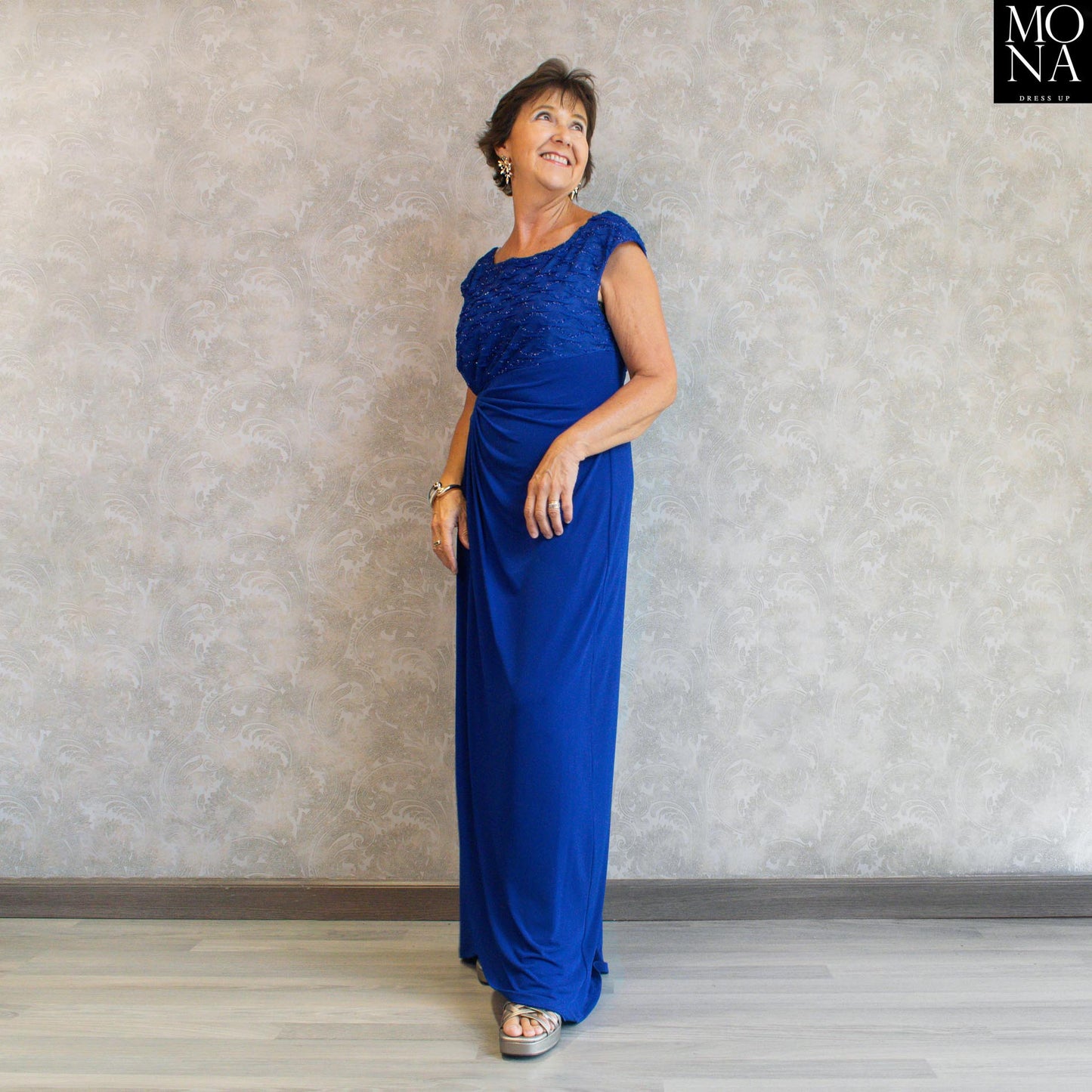 vestido largo azul azulino