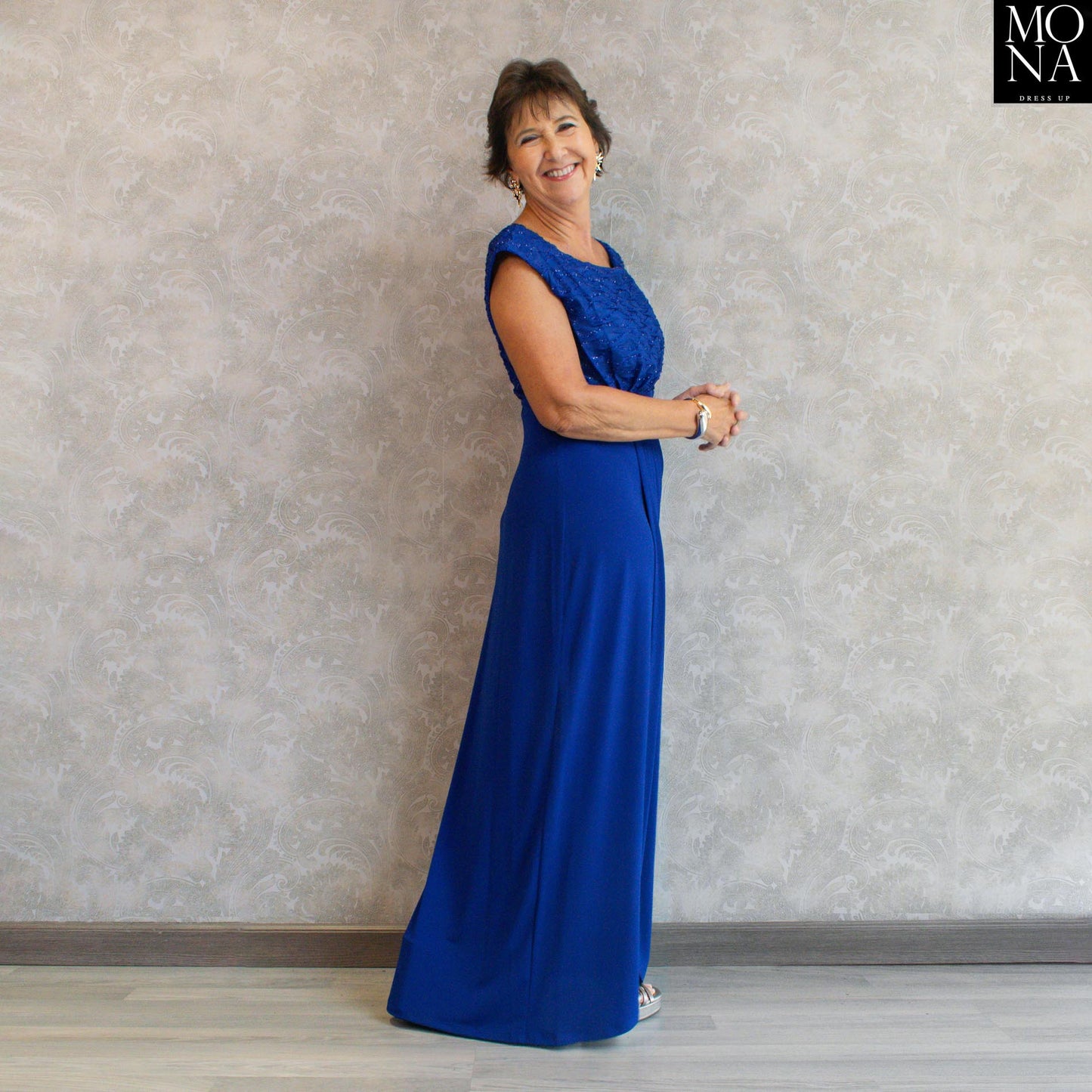 vestido largo azul azulino