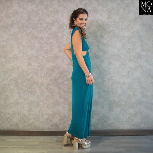 VESTIDO LARGO RAFAELA TURQUESA