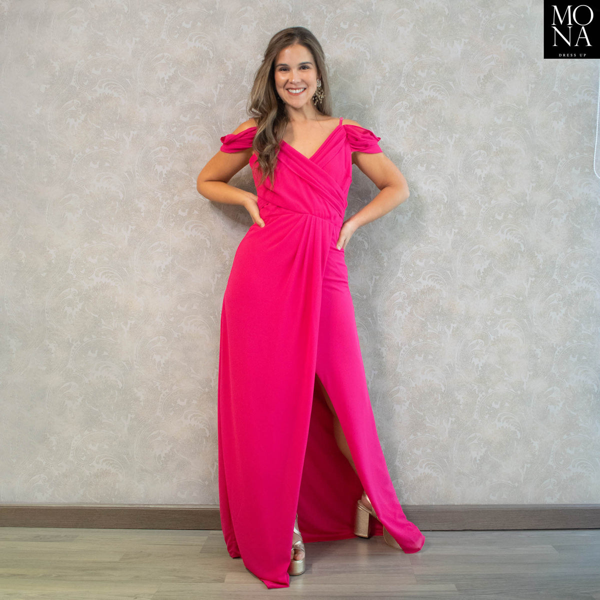 Vestido largo Lili fucsia, foto 2 de 6