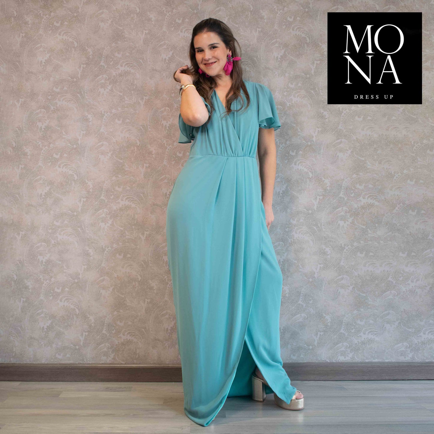 VESTIDO LARGO EVA CELESTE