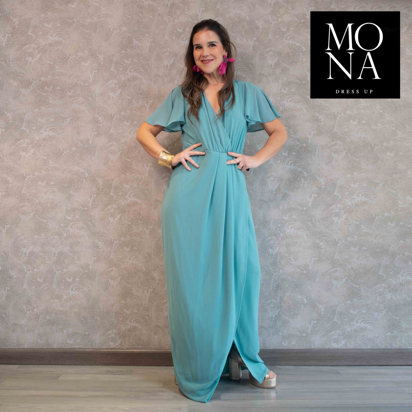 VESTIDO LARGO EVA CELESTE