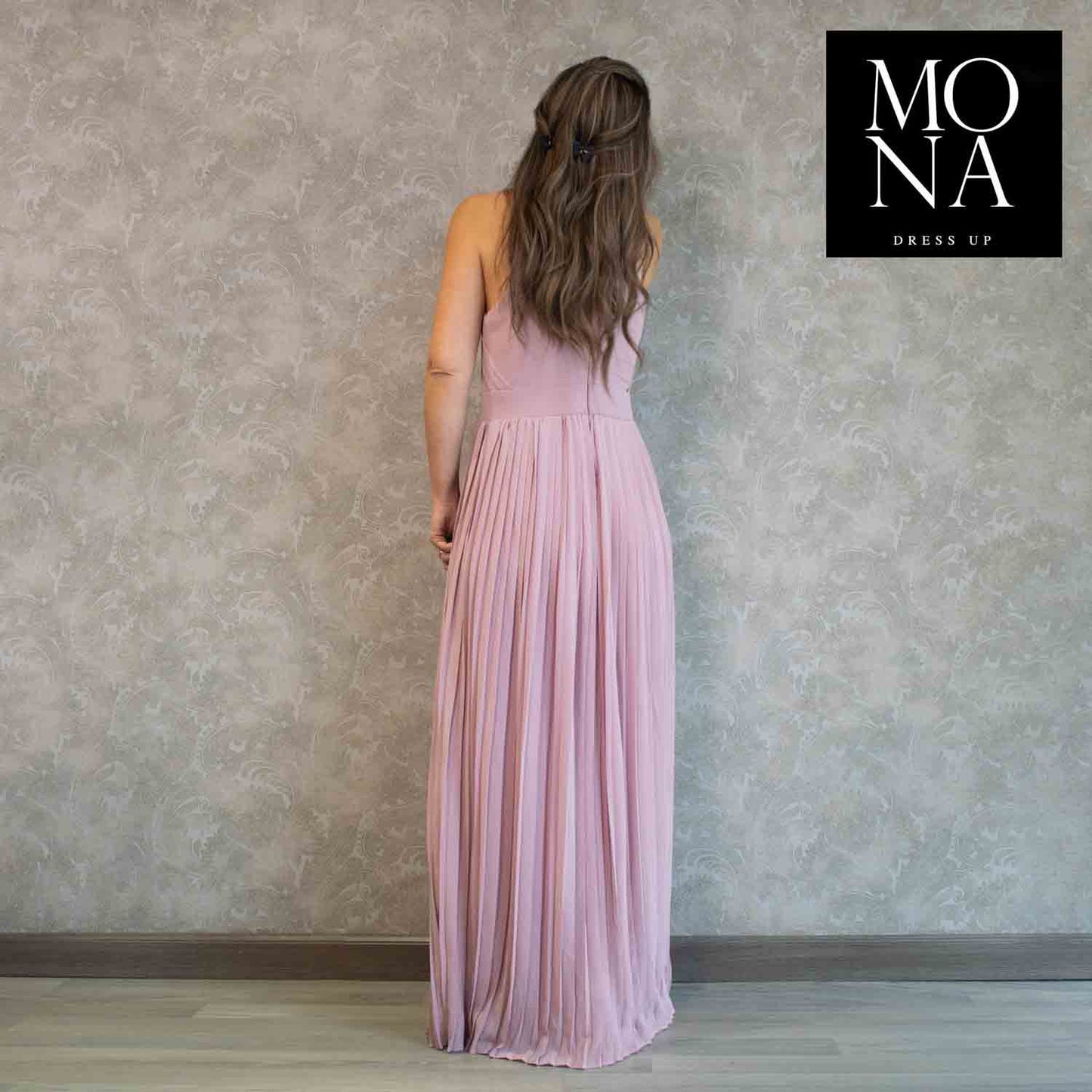 VESTIDO LARGO BRUNA PALO ROSA