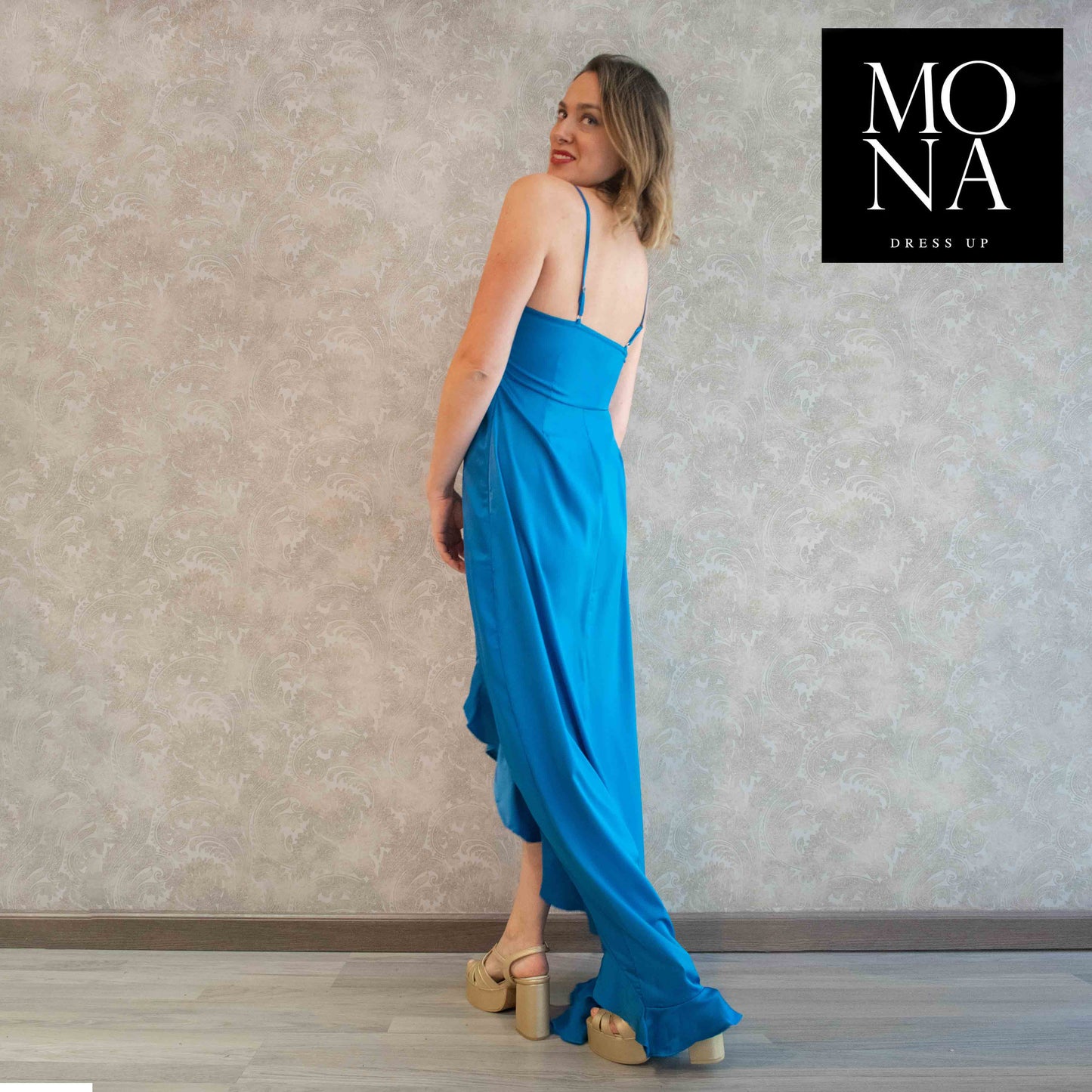 VESTIDO LARGO FERNANDA TURQUESA