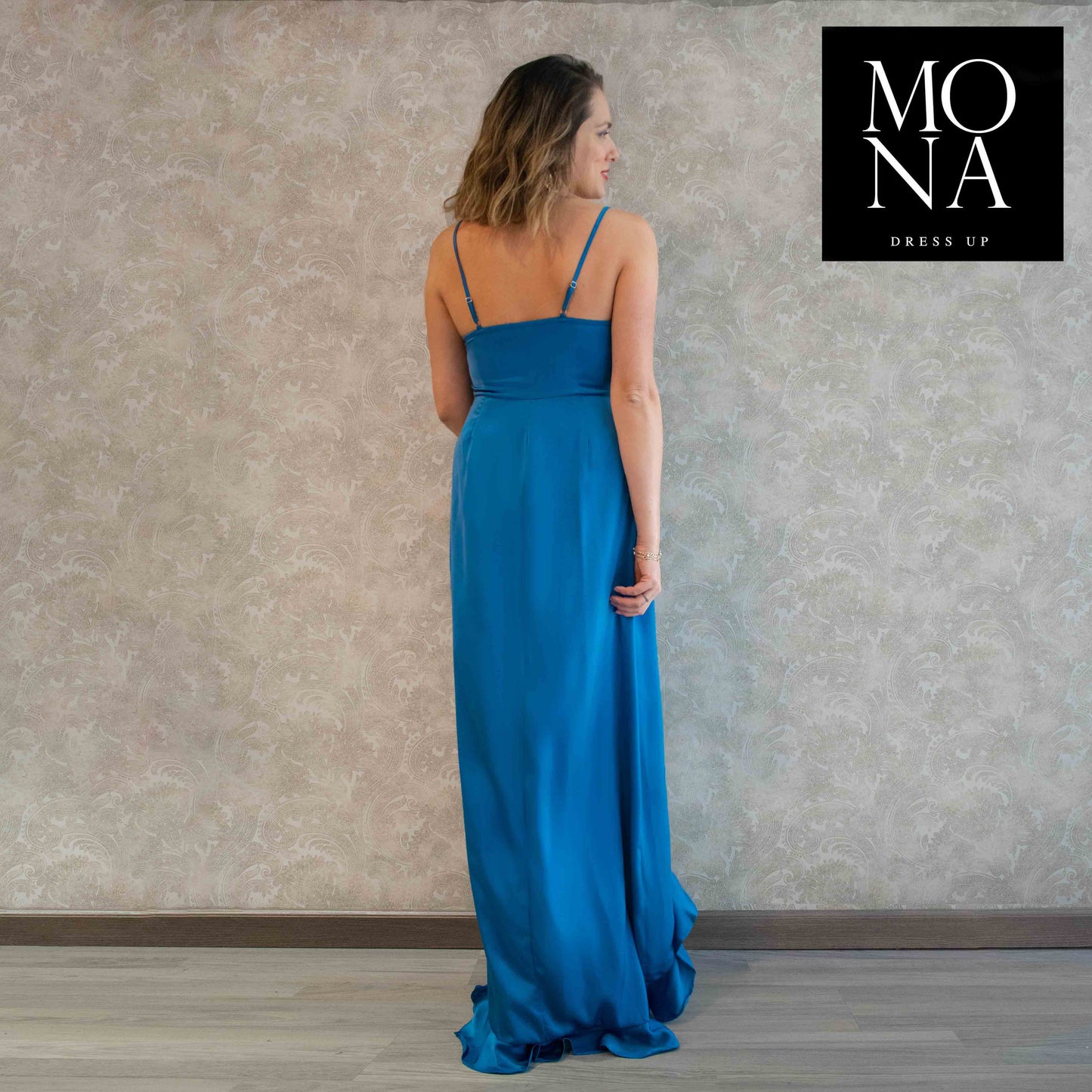 VESTIDO LARGO FERNANDA TURQUESA
