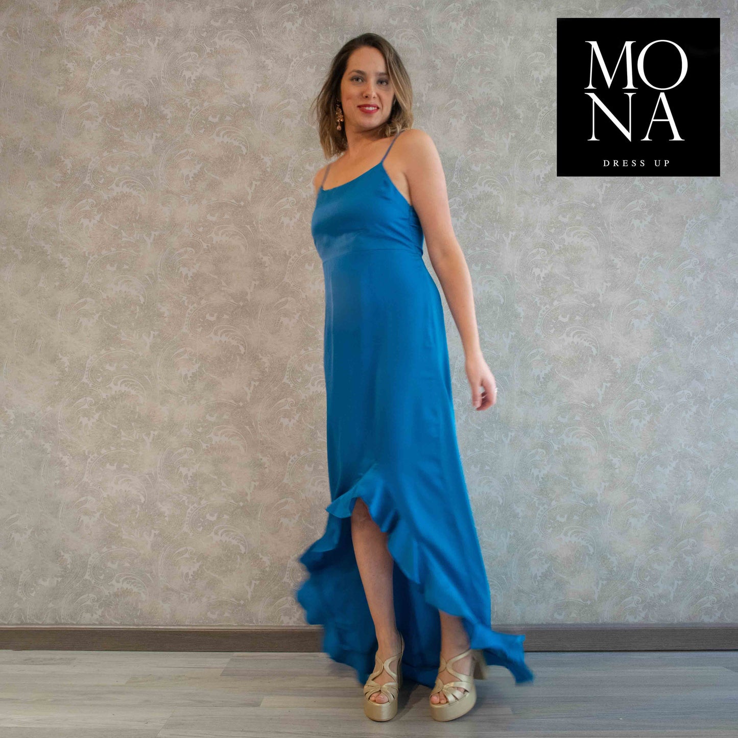 VESTIDO LARGO FERNANDA TURQUESA