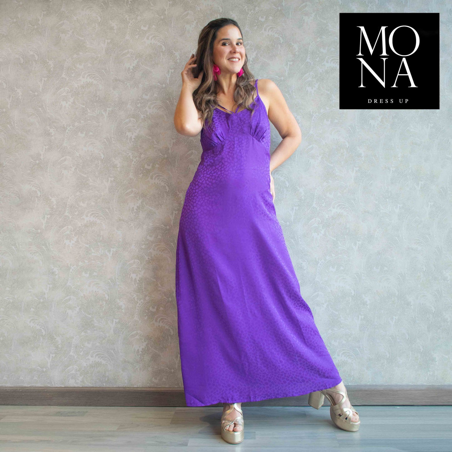 VESTIDO LARGO ANTONIETA MORADO