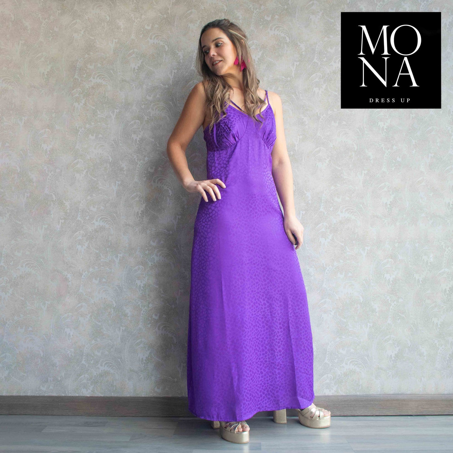 VESTIDO LARGO ANTONIETA MORADO