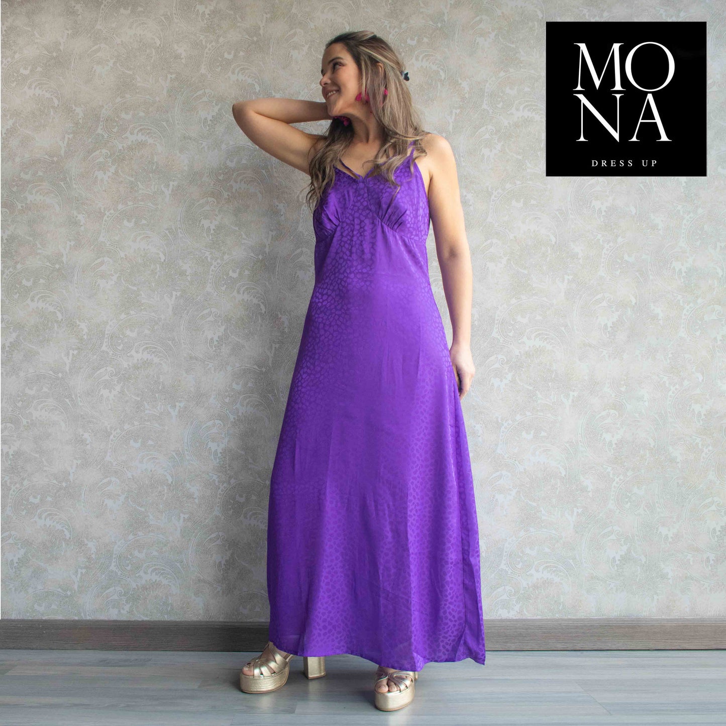 VESTIDO LARGO ANTONIETA MORADO