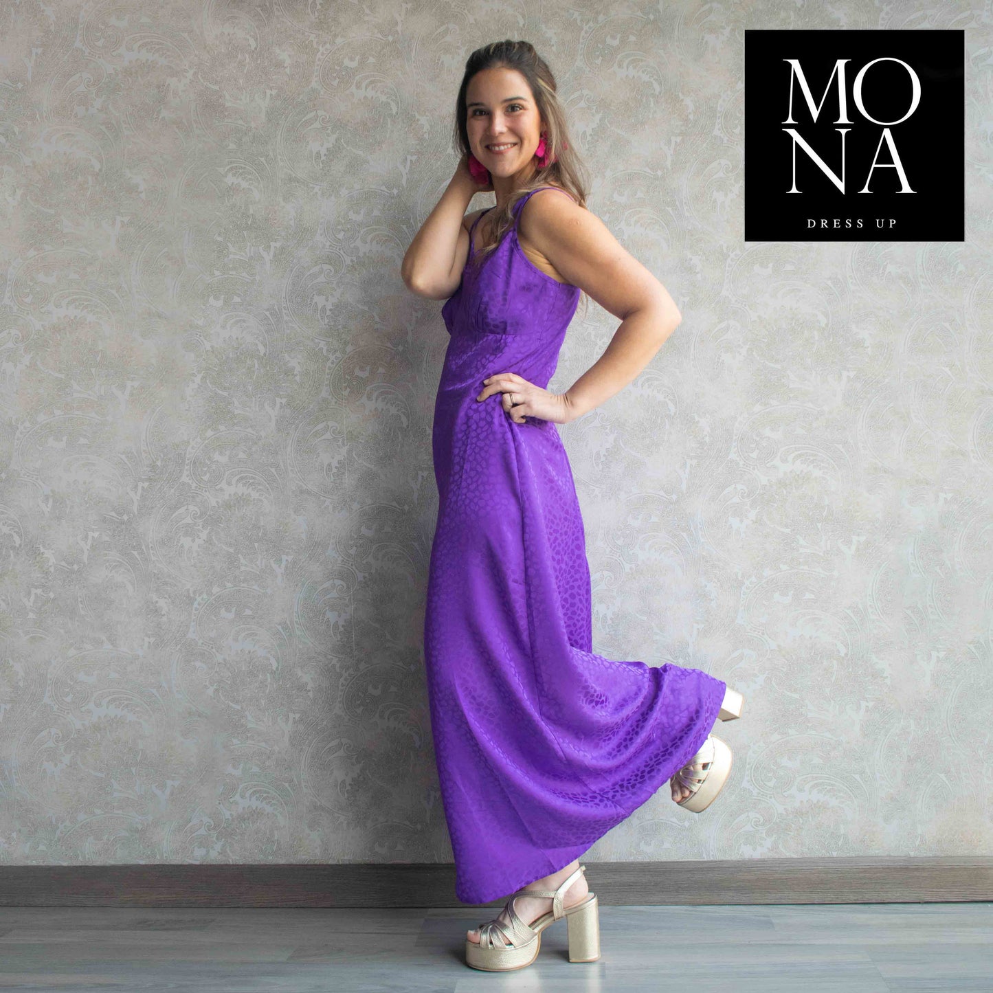 VESTIDO LARGO ANTONIETA MORADO
