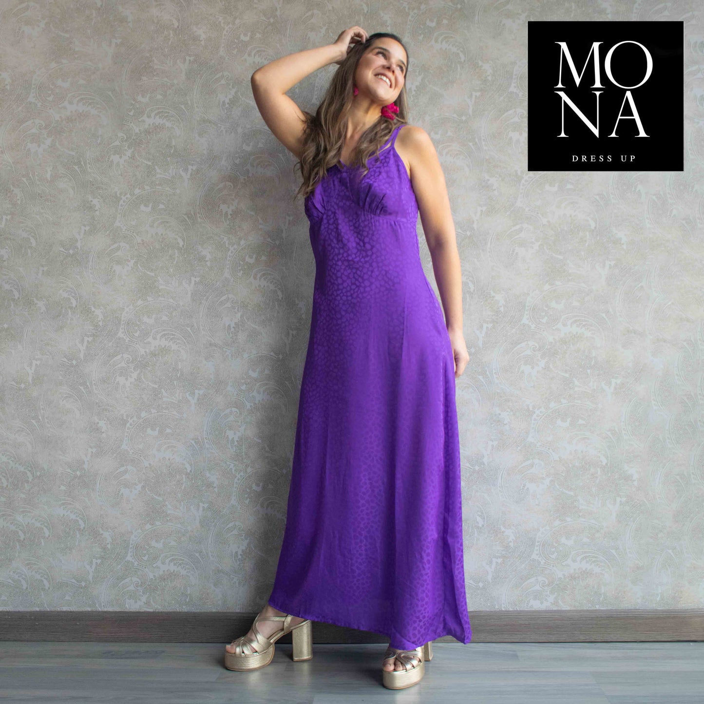 VESTIDO LARGO ANTONIETA MORADO