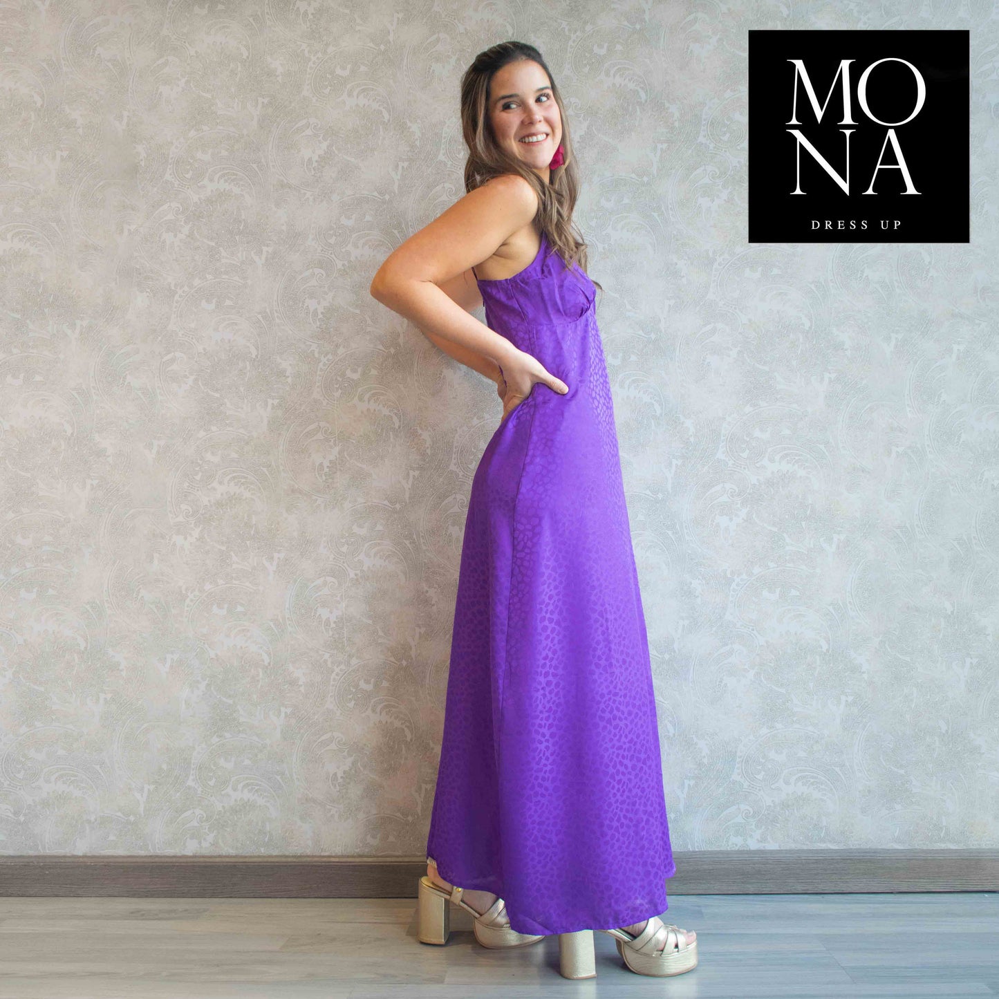 VESTIDO LARGO ANTONIETA MORADO
