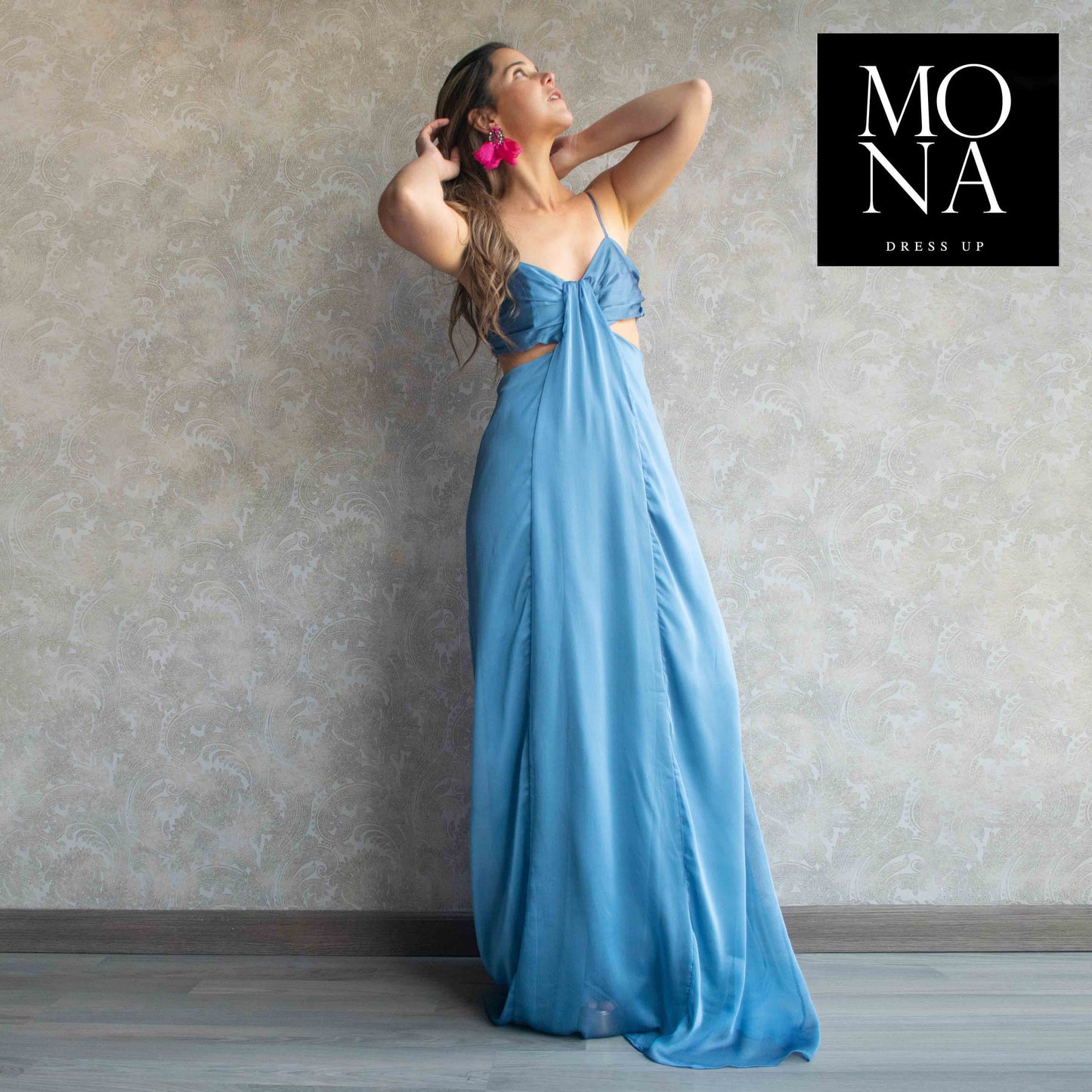 VESTIDO LARGO ATENEA AZUL VELA