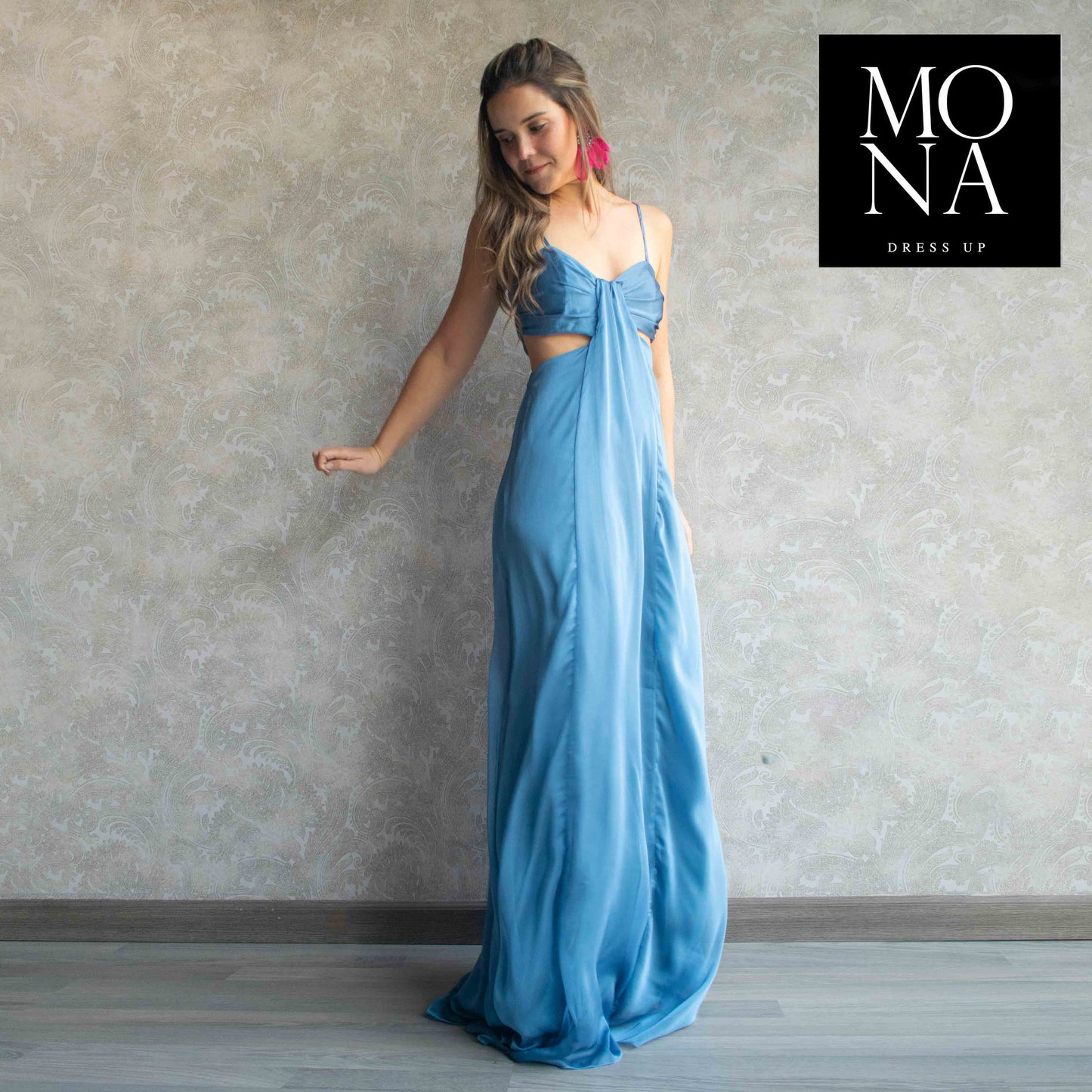 VESTIDO LARGO ATENEA AZUL VELA
