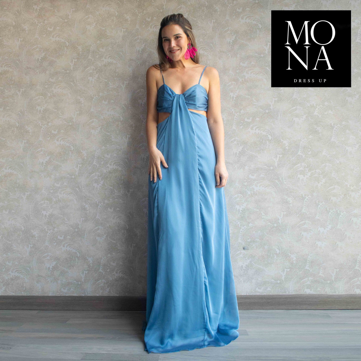 VESTIDO LARGO ATENEA AZUL VELA