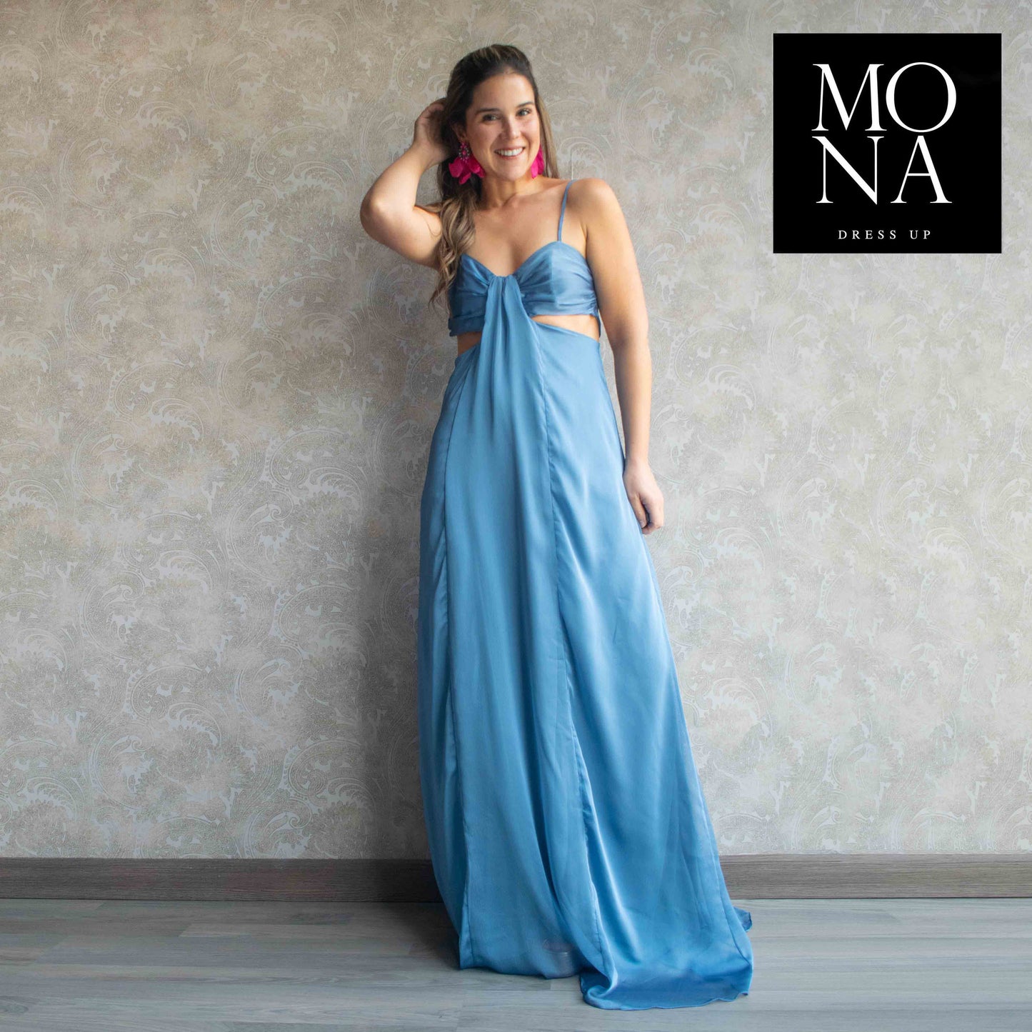 VESTIDO LARGO ATENEA AZUL VELA
