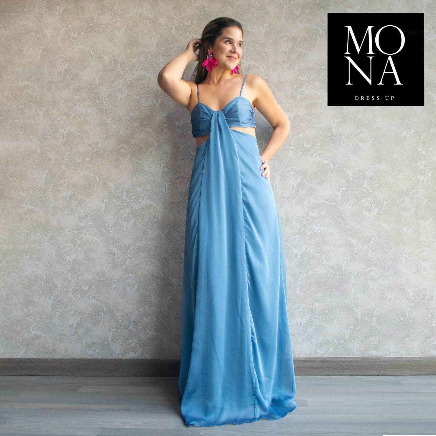VESTIDO LARGO ATENEA AZUL VELA