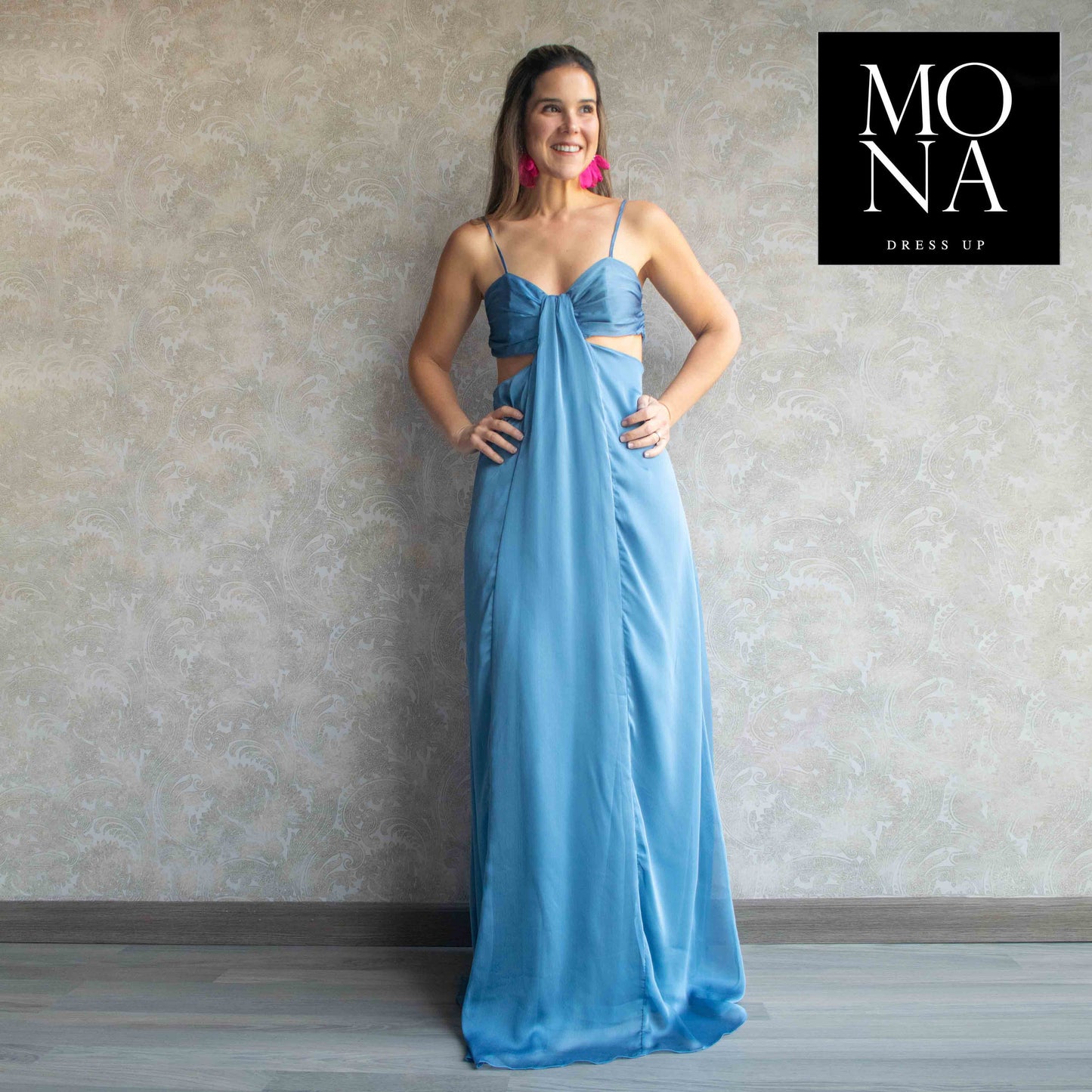 VESTIDO LARGO ATENEA AZUL VELA