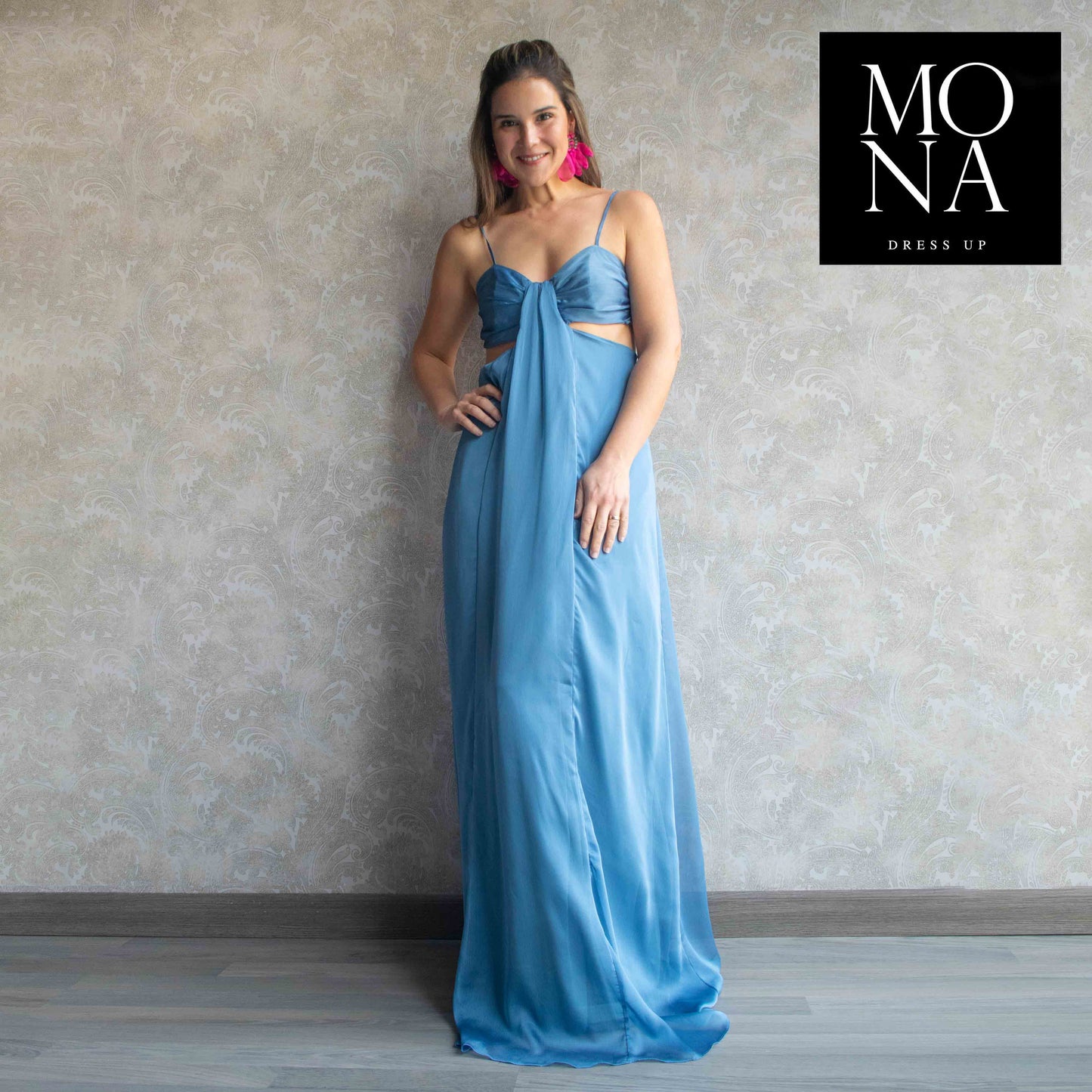 VESTIDO LARGO ATENEA AZUL VELA