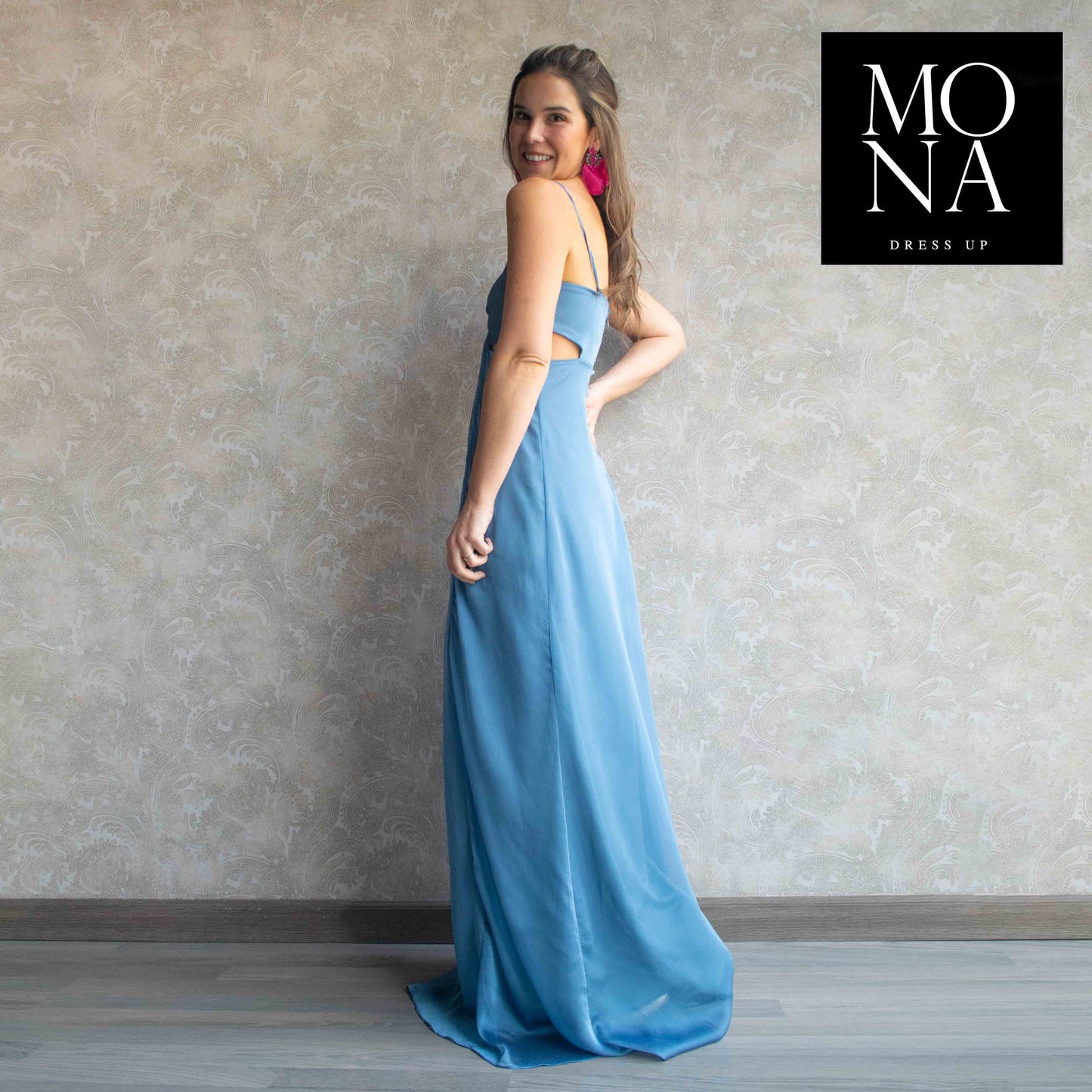 VESTIDO LARGO ATENEA AZUL VELA