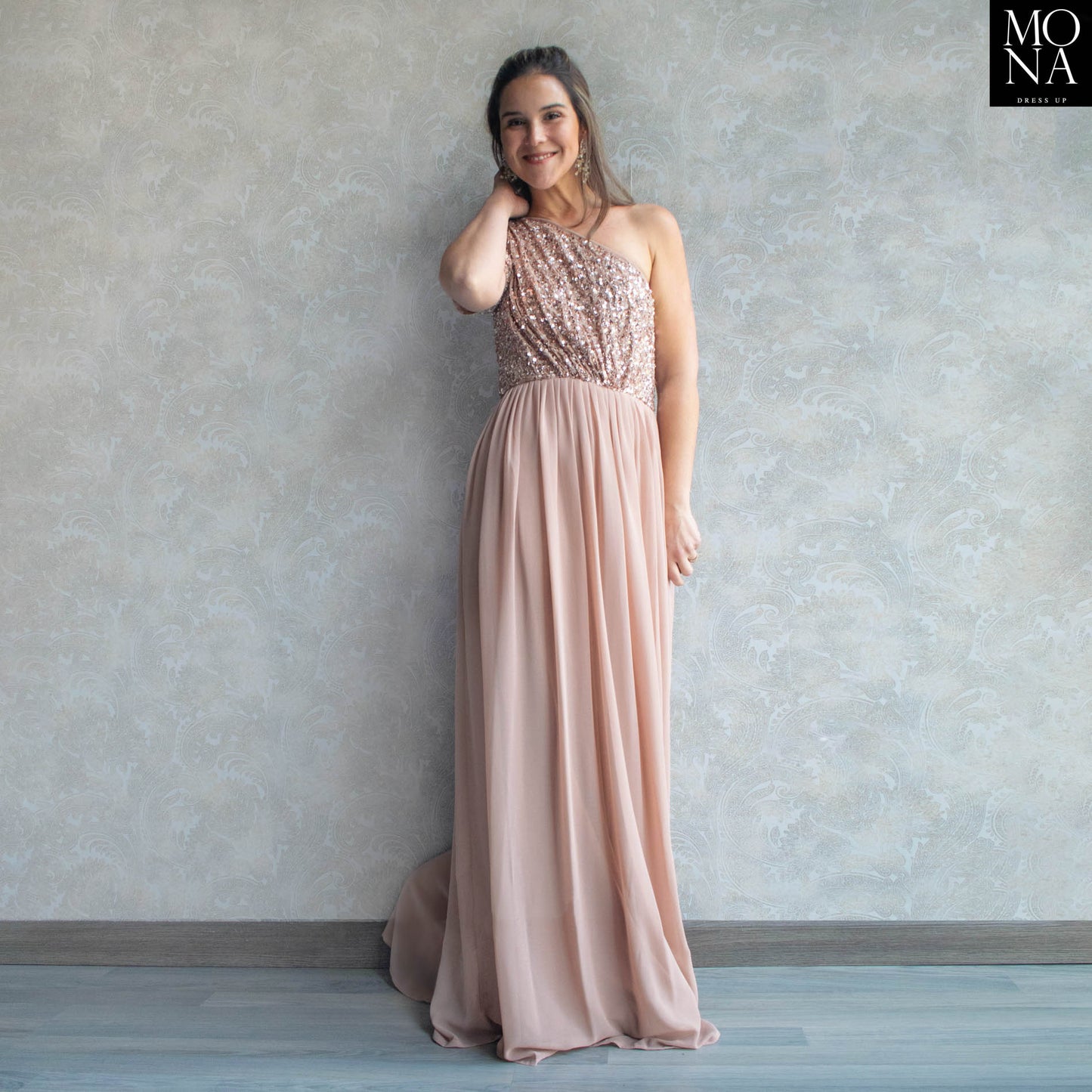 VESTIDO LARGO OFELIA BEIGE