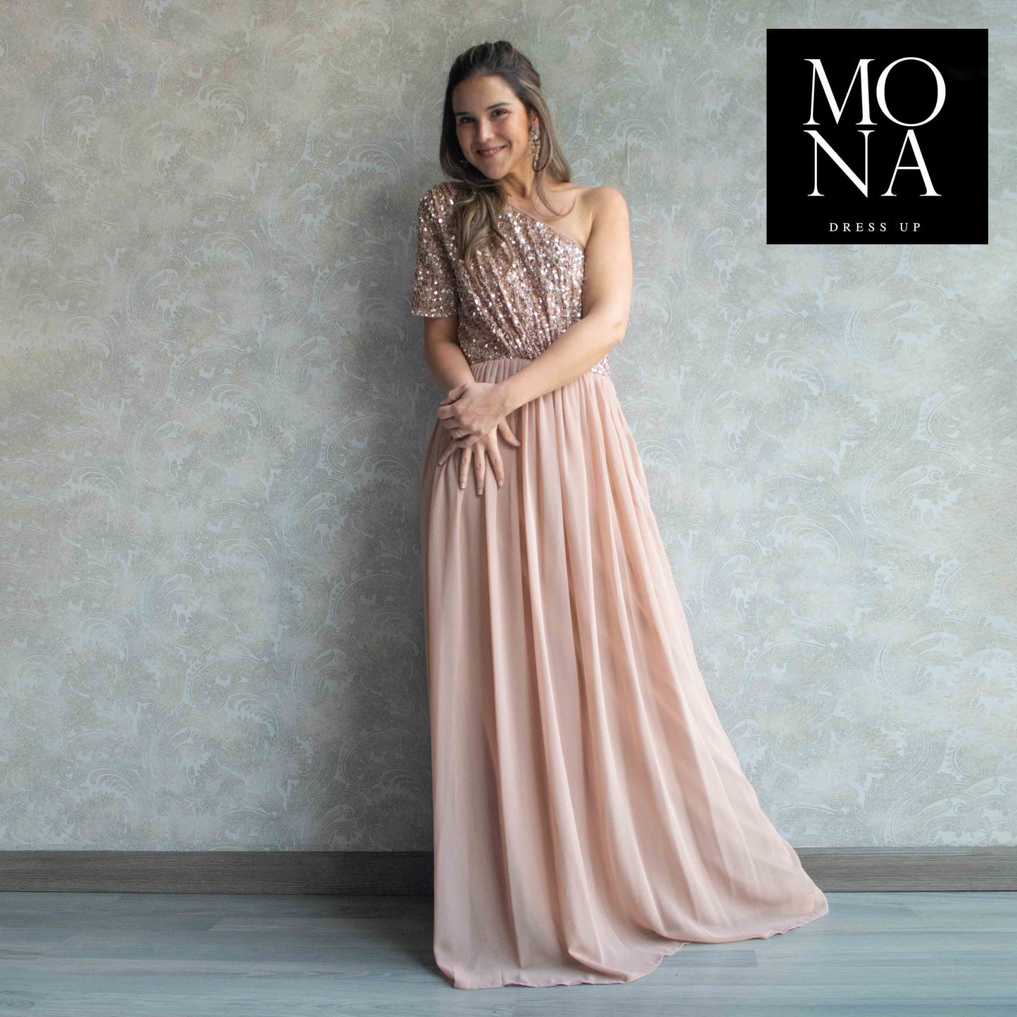 VESTIDO LARGO OFELIA BEIGE