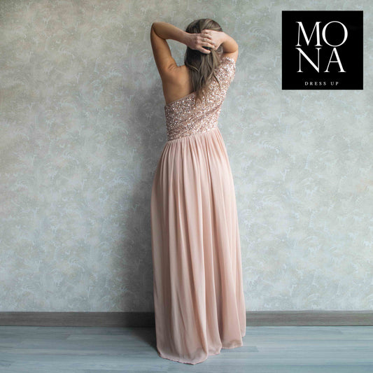 VESTIDO LARGO OFELIA BEIGE