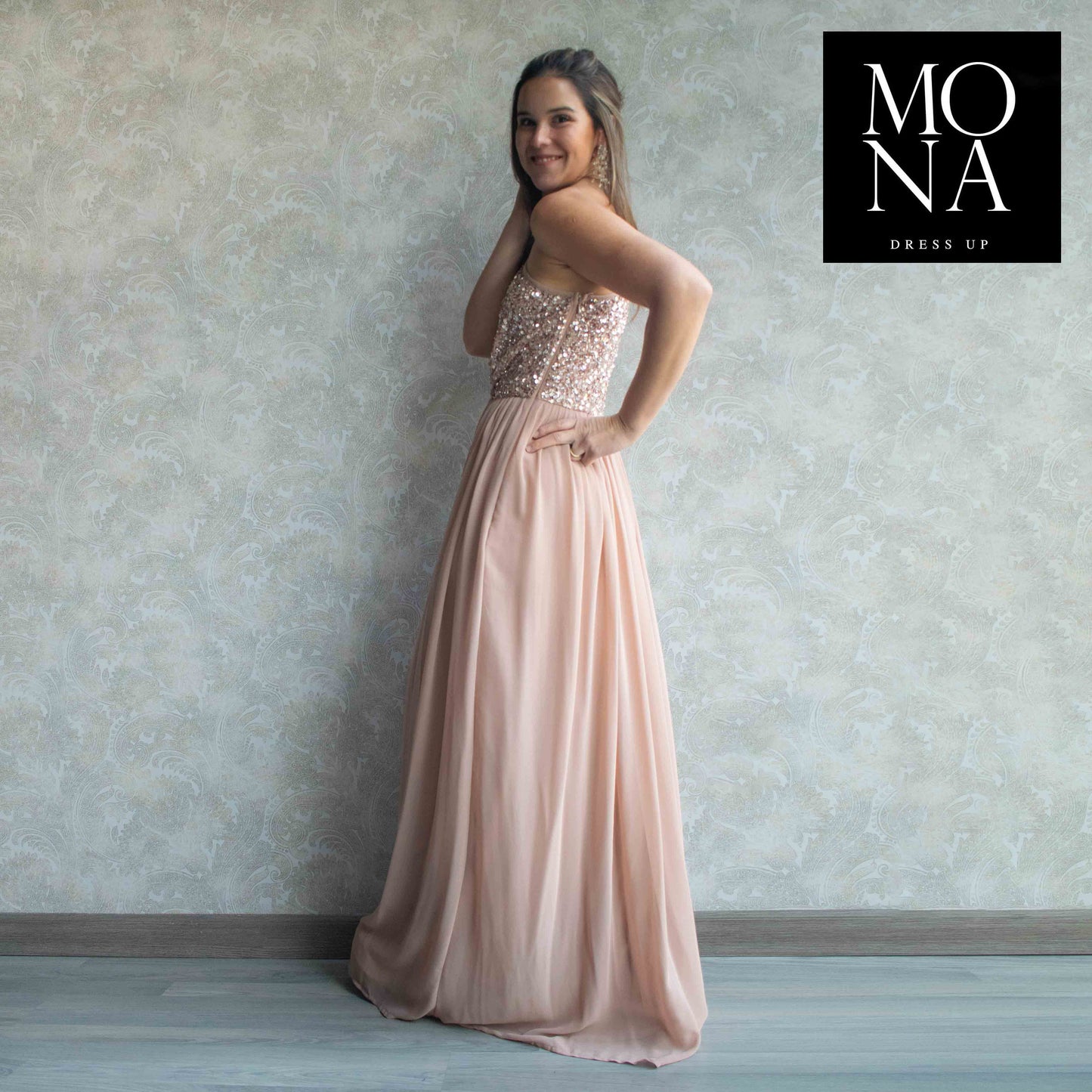VESTIDO LARGO OFELIA BEIGE