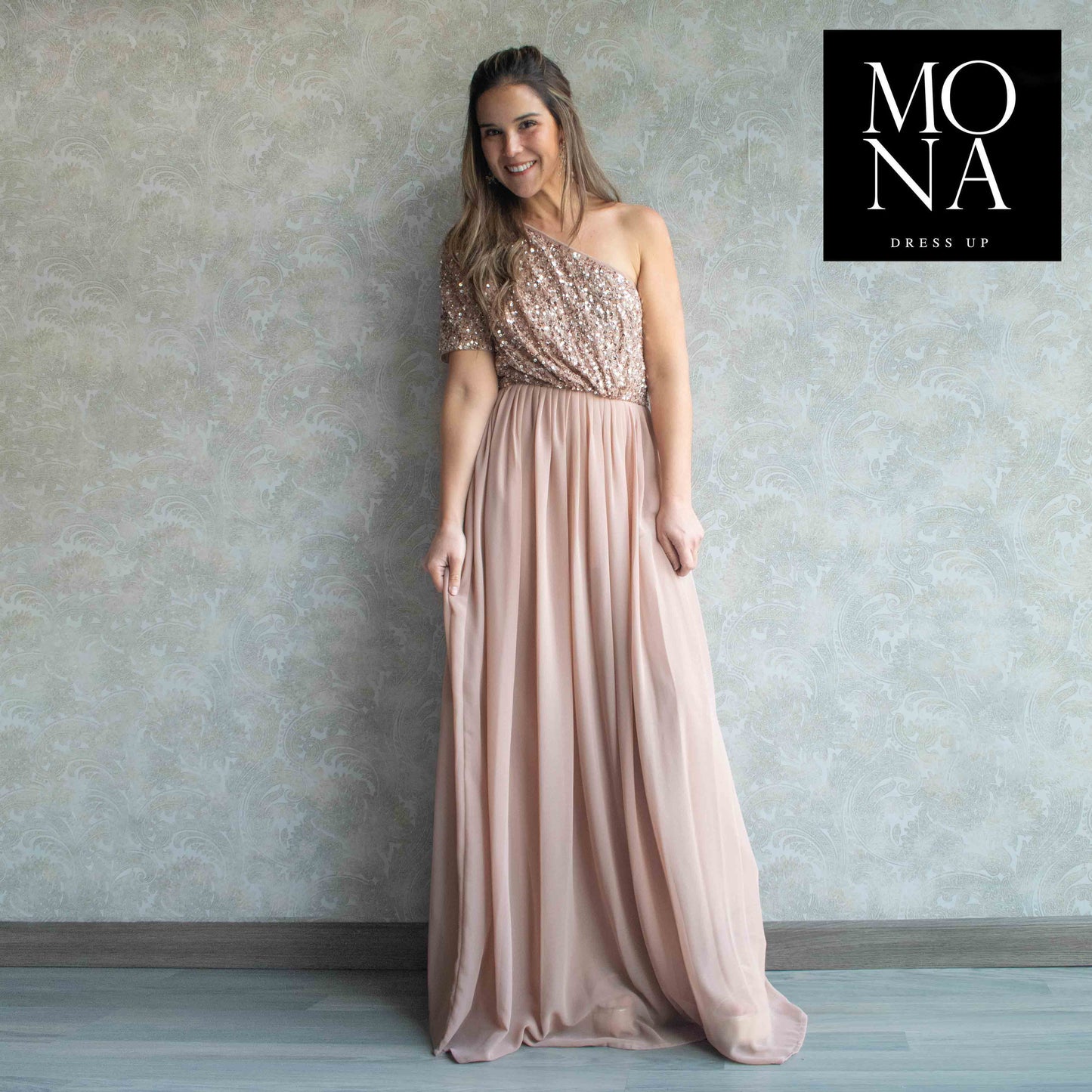 VESTIDO LARGO OFELIA BEIGE