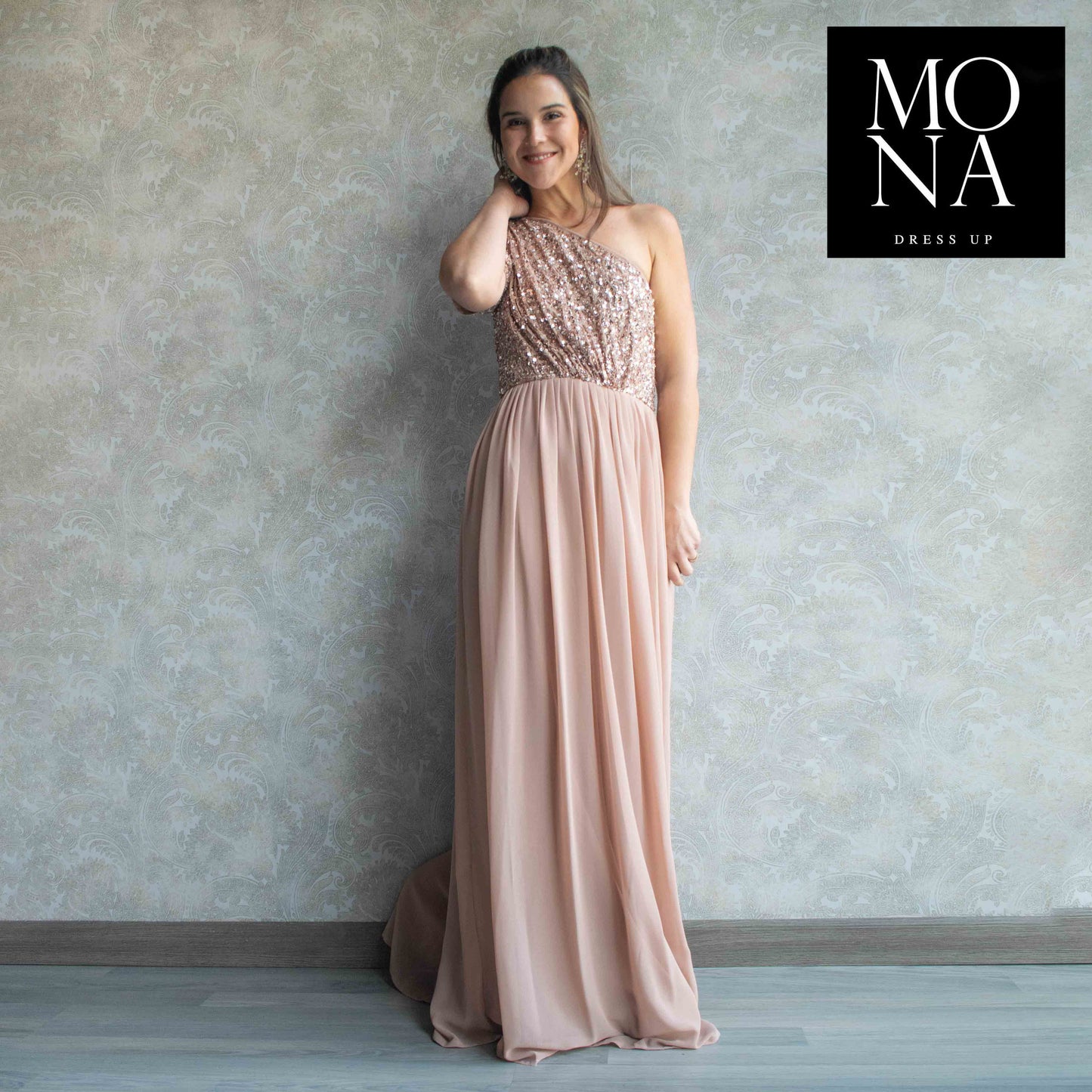 VESTIDO LARGO OFELIA BEIGE