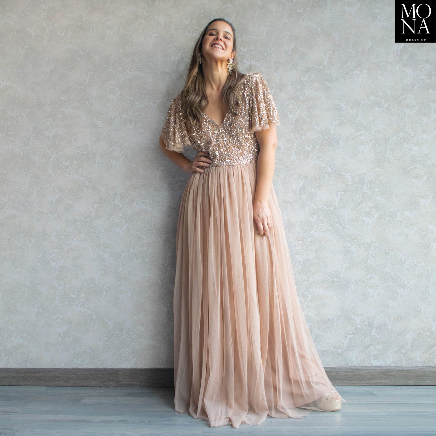 VESTIDO LARGO BEGOÑA TOSTADO