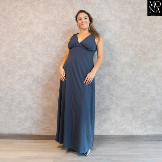 VESTIDO LARGO MACARENA AZUL