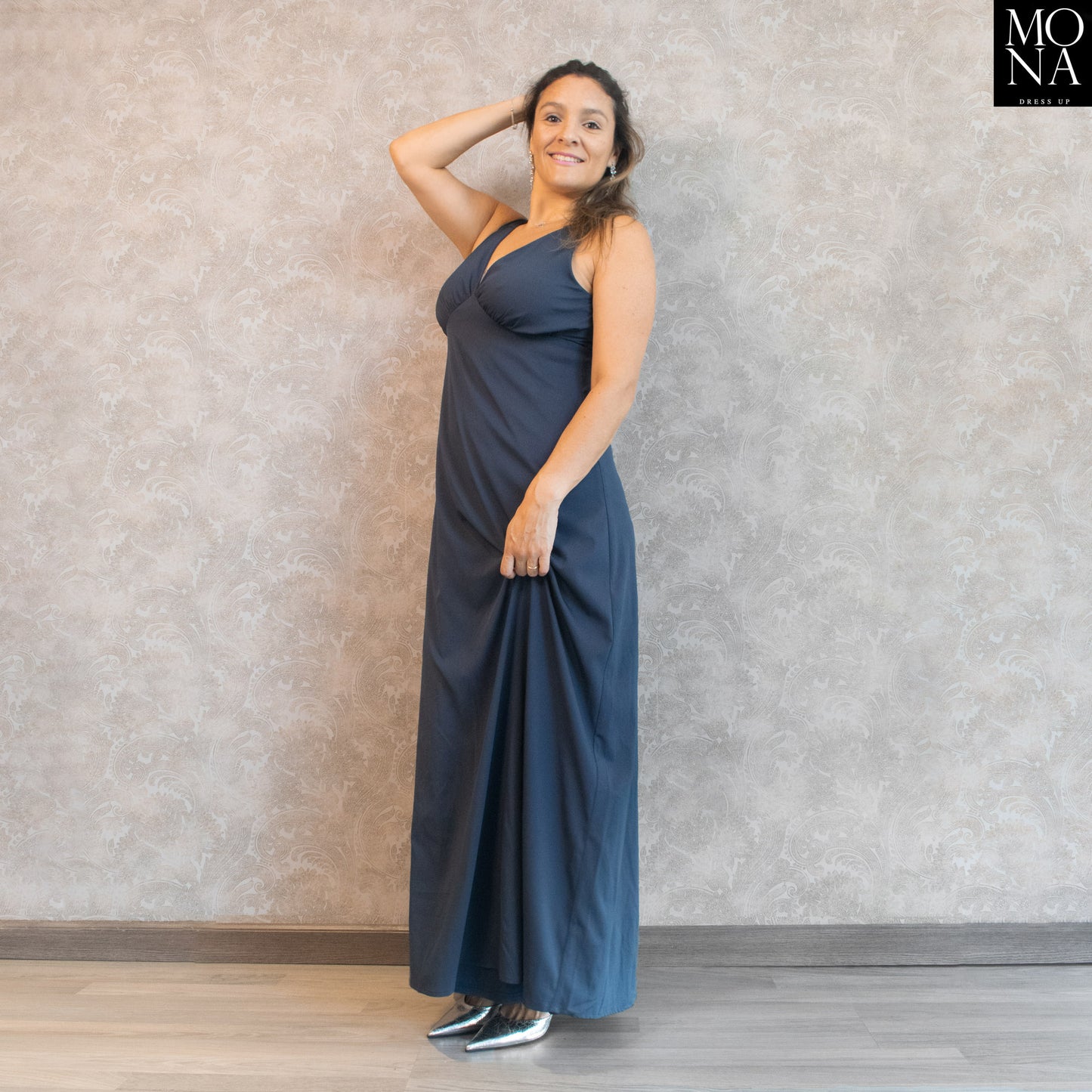 VESTIDO LARGO MACARENA AZUL