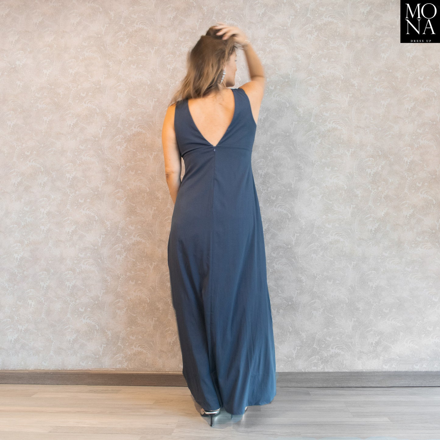 VESTIDO LARGO MACARENA AZUL