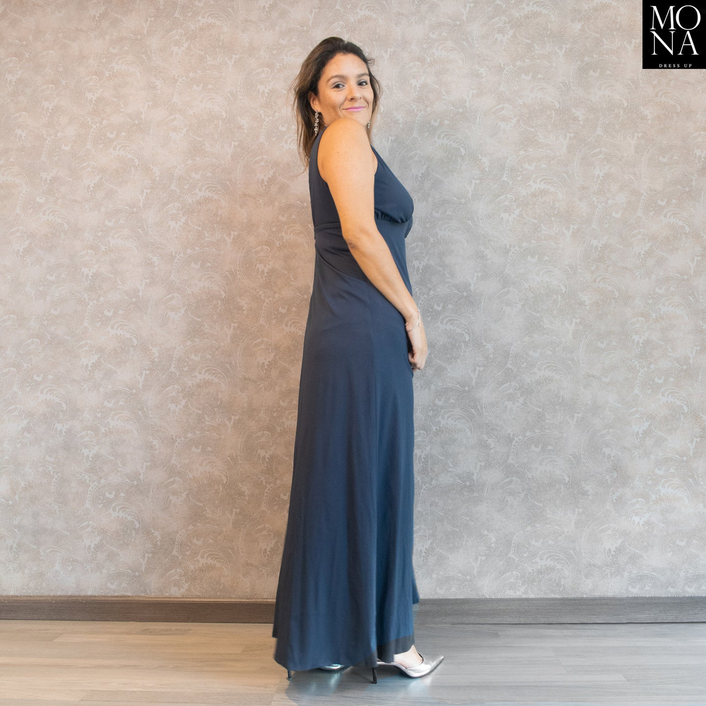 VESTIDO LARGO MACARENA AZUL