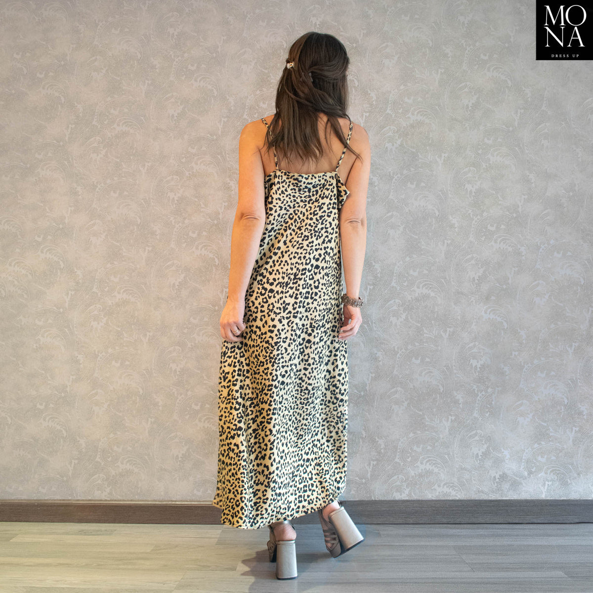Vestido largo Amalia leopardo, foto 2 de 7
