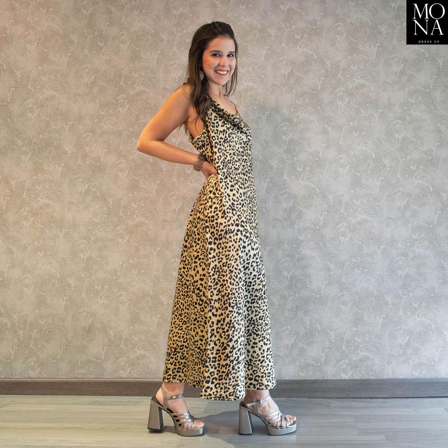 VESTIDO LARGO AMALIA LEOPARDO