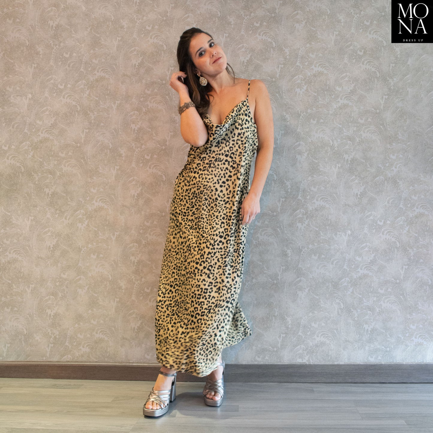 VESTIDO LARGO AMALIA LEOPARDO