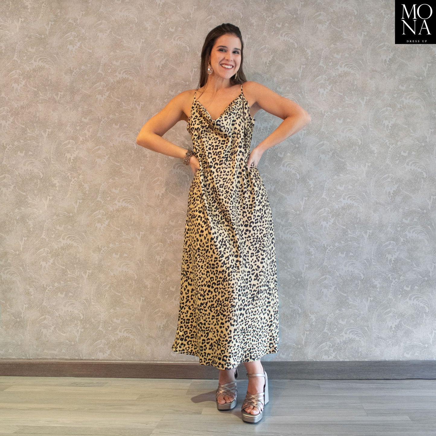 VESTIDO LARGO AMALIA LEOPARDO