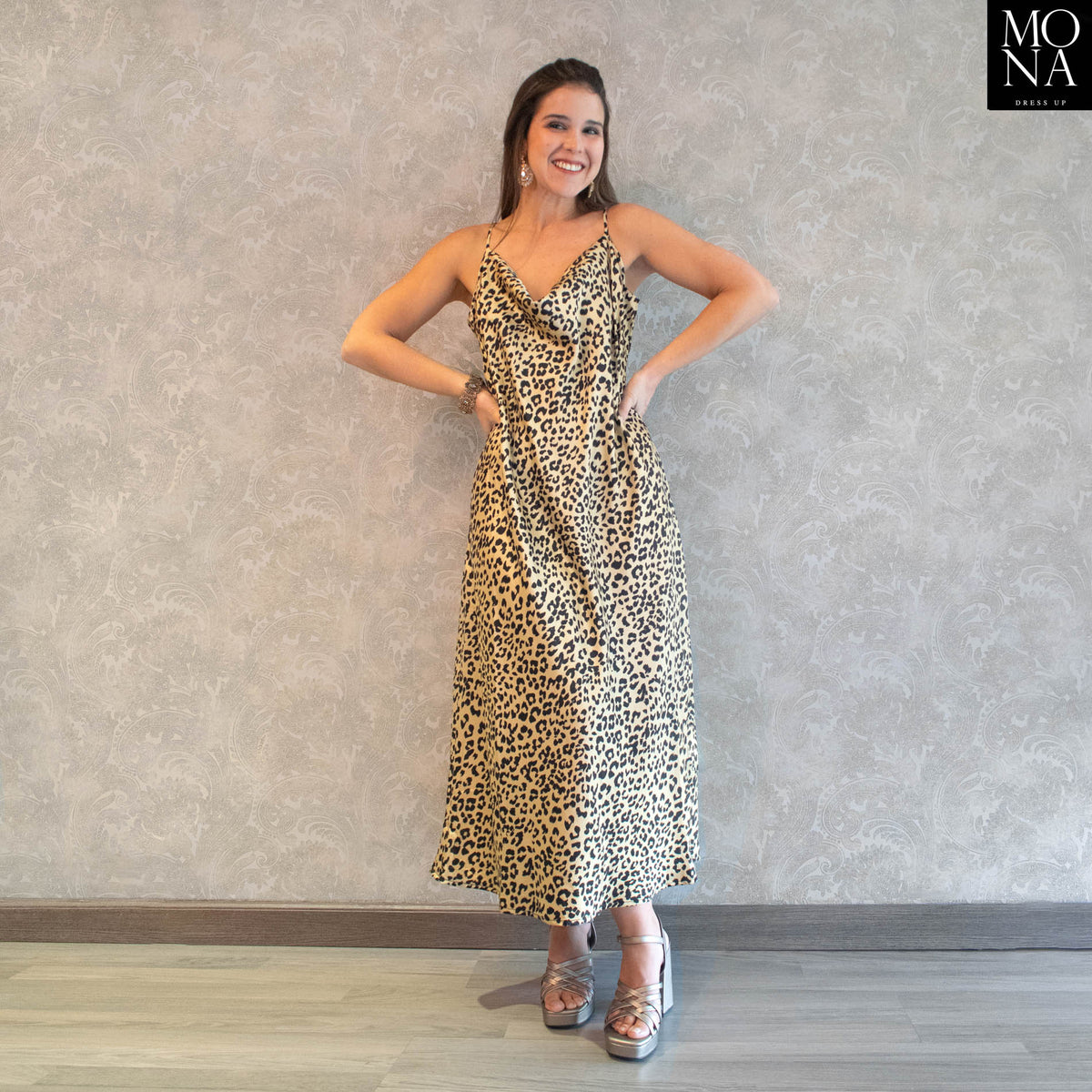 Vestido largo Amalia leopardo, foto 5 de 7