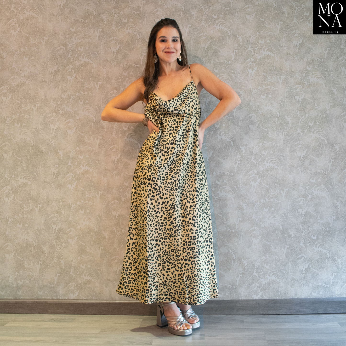 VESTIDO LARGO AMALIA LEOPARDO