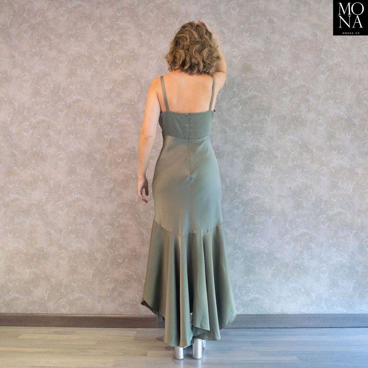 Vestido largo Lola verde oliva, foto 5 de 6