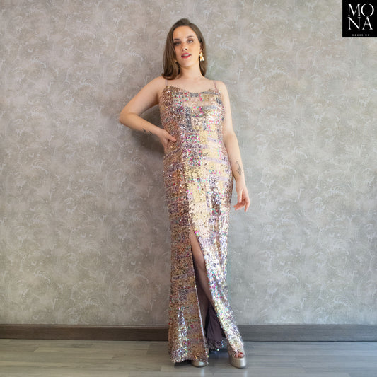 VESTIDO LARGO CLAUDIA MULTICOLOR