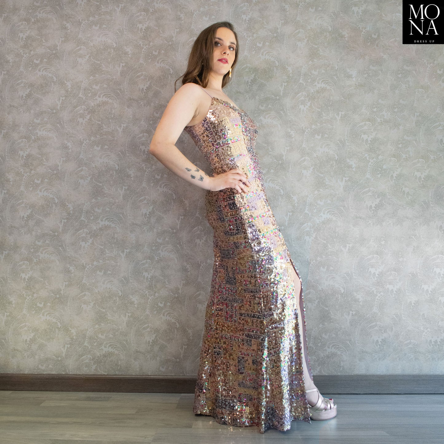 VESTIDO LARGO CLAUDIA MULTICOLOR