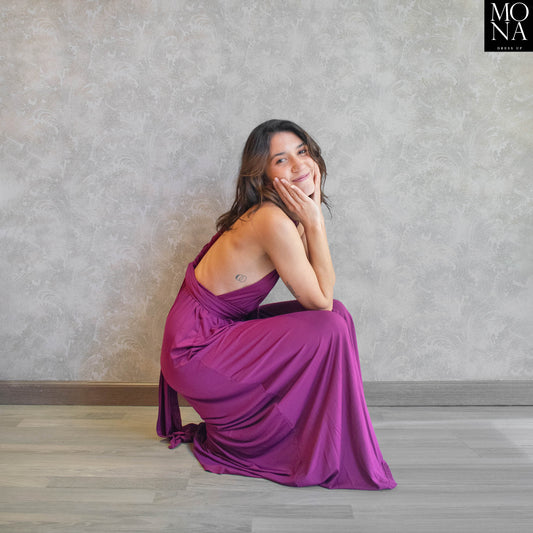 VESTIDO LARGO ESTELA MORADO